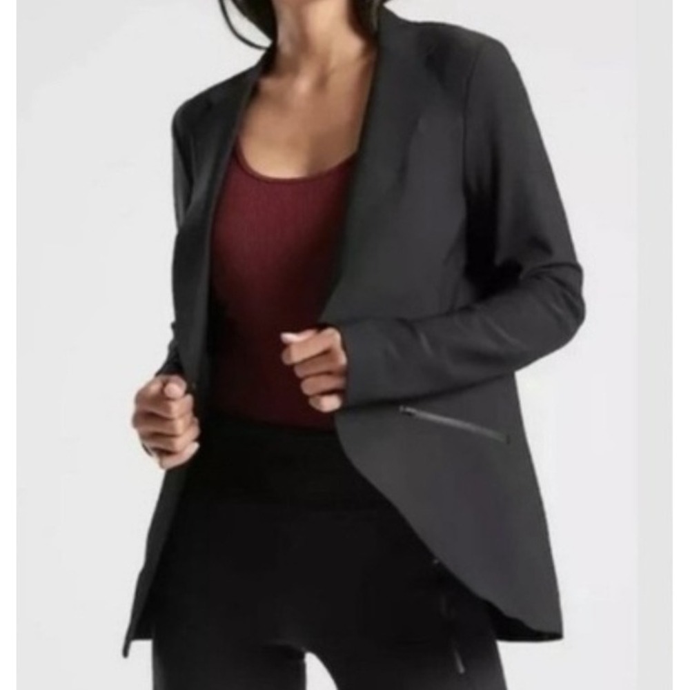 ATHLETA Black INTERSTELLAR Blazer Jacket stretch office career Size‎ 14